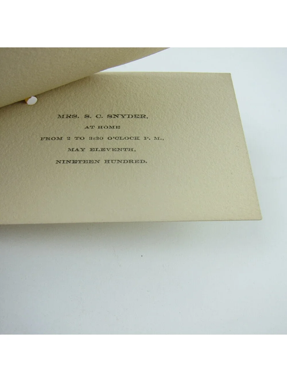 Victorian Calling Card Watercolor Yellow Poppy Flowers Ribbon Bow Antique 1900